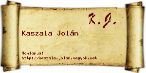 Kaszala Jolán névjegykártya